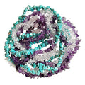 Loveliome 90 Inches Howlite Turquoise Rock Quartz Amethyst Irregular Shaped Crystal and Healing Tumbled Chip Stone Beads for Jewelry Making - color: Multi
