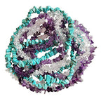 Loveliome 90 Inches Howlite Turquoise Rock Quartz Amethyst Irregular Shaped Crystal and Healing Tumbled Chip Stone Beads for Jewelry Making - color: Multi