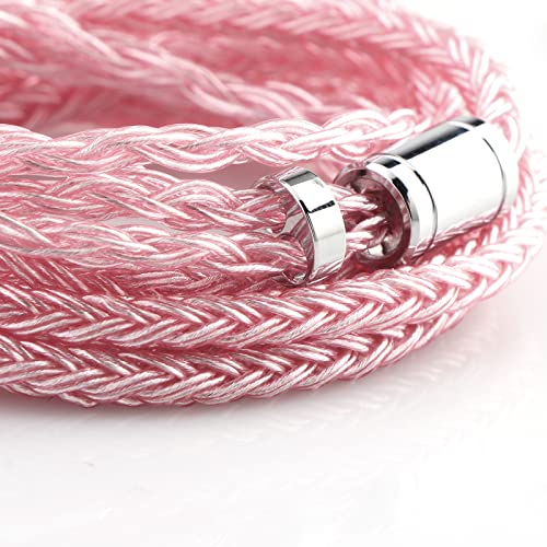 Linsoul Tripowin Zonie IEM Cable, 16 Core Silver Plated Earphone Upgraded Cords, 1.25m SPC in Ear Monitor Cable for 7HZ Timeless AE TINHIFI T2 PRO T3 T4(MMCX, 3.5mm)(Pink) - color: Pink