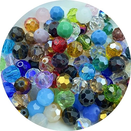 400pcs 4mm Round Crystal Glass Beads Round Faceted Spacer Beads for Jewelry Making Bracelet Earring Necklace Wind Chimes Suncatchers DIY Craft Making Supplies(Mix Colors Series) - color: Mix Colors Series, size: 4mm