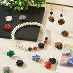 24 Pcs Cross Beads for Jewelry Making Small Cross Gemstone Beads Crystal Crucifix Bead Charms for Easter Holiday Eid Mubarak Ramadan Christmas Necklace Jewelry Making 12-12.5mm - color: 12 Colors-Mix Stones