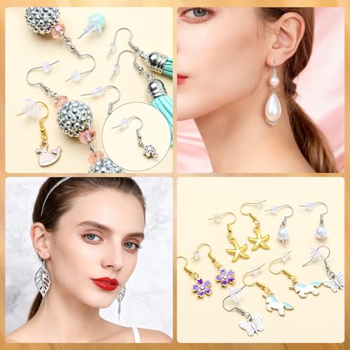 SONGIN Earring Making Kit, 1100 Pcs Jewellery Findings Earring Making Supplies Kit with Ear Hooks Posts Pins Open Jump Rings and 6 Styles Ear Backs (Gold) - color: Gold