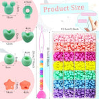1451 Pcs Hair Beads Kit - Candy Color Acrylic Mickey Heart Star Pastel Pony Kandi Beads for Braids & Jewelry Making - color: Pony Beads