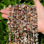 400pcs Natural Chip Stone Beads for Jewelry Making Alashan Agate 5-8mm Irregular Gemstones Healing Crystal Loose Rocks Bead Hole Drilled for Ring Earrings Necklace Bracelet Making DIY Art Crafts - color: Alashan agate(2 Strands-62")