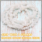 500 pcs Natural Chip Stone Beads, Alabaster 5-8 mm Irregular Gemstones Healing Crystal Loose Rocks Bead Hole Drilled for Jewelry Making Bracelet - color: Alabaster