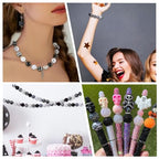 SUNNYCLUE 30Pcs Bubblegum Beads 20mm Rhinestone Beads Bulk Large Opaque Black White Resin Chunky Round Shiny Plastic Beaded Disco Ball Bubble Chunk Spacers for Jewelry Making Kits Beadable Pens - color: 30pcs 20mm Black White Rhinestone Beads
