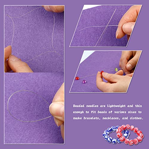 100 Pcs Beading Needles Set,75 Pcs Long Straight Beading Thread Needles 18 Pcs Big Eye Beading Needles with Threader, Needle Bottle, Yarn Scissors,Tweezers for Bracelets and Jewelry Making - style: 100 Pcs