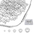 14K Gold Flat Spacer Beads, Disc Spacer, Gold Plated Solid Brass Beads for DIY Bracelet, Necklace Jewelry Making - color: Silver, size: 3mm