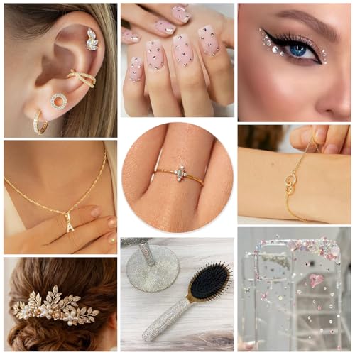 FASHEWELRY 500Pcs 1mm Cubic Zirconia Cabochons Tiny Rhinestone Clear Pointed Back Faceted Crystal Diamante for Nail Art Craft Replacing Jewelry Grade AAA - color: Clear, size: 1mm
