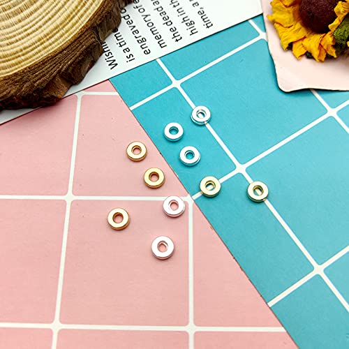 1000Pcs Flat Round Rondelle Spacer Beads for DIY Crafts,Gold Silver Disc Spacer Loose Beads for DIY Jewelry Making,Bracelet Necklace Earring Crafts - color: 1000pcs;Gold,Silver;Round