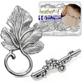 Heather's CF Toggle Jewelry Clasps – Durable Quality, Antique Grape Leaves Silver Finish Toggle Clasps & Closures for Necklace, Bracelet & Charms – Ideal for DIY, & Jewelry Making – Large (Set of 16) - color: Large silver toggle clasp