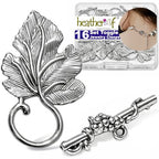 Heather's CF Toggle Jewelry Clasps – Durable Quality, Antique Grape Leaves Silver Finish Toggle Clasps & Closures for Necklace, Bracelet & Charms – Ideal for DIY, & Jewelry Making – Large (Set of 16) - color: Large silver toggle clasp