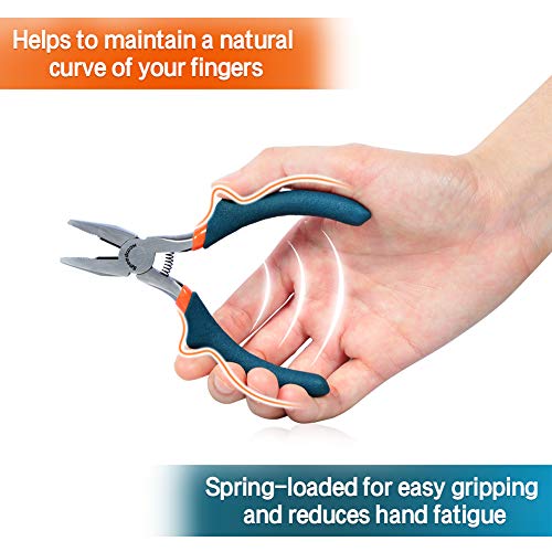 SPEEDWOX Mini Lineman's Pliers Thin Precision Jewelry Wire Cutters 4-1/2 Inches Multi Use Combination Pliers Convex Shoulder Small Side Cutters Micro Fine Linesman Plier Beading Tool Hobby Craft - style: Lineman's Pliers