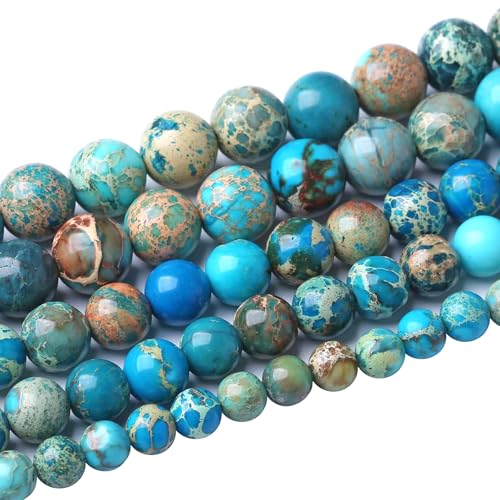 90PCS 4mm Natural Blue Imperial Jasper Beads Round Loose Stone Beads for Jewelry Making for Jewelry Making DIY Bracelet Necklace 15 Inch,Energy Stone Healing Power (4mm, Blue Imperial Jasper Beads) - color: Blue Imperial Jasper Beads, size: 4mm