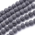 Craftdady 4mm Unwaxed Natural Lava Stone Beads 930Pcs Round Volcanic Rock Gemstone Loose Beads Energy Healing Chakra Beads for Jewelry Craft Essential Oil Bracelet - color: Dark Gray, size: 4mm