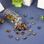 80Pcs Electroplate Glass Beads with Golden Edge, Colorful Oval Crystal Loose Spacer Beads for DIY Bracelet, Earring Jewelry Making Crafts - color: Oval