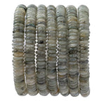 Natural Spectrolite Disk Stone Spacer Beads 6x2mm 38cm/str Flat Rondelle Loose Semi Gemstone Caps for Making Bracelets Necklace - color: Spectrolite