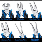SPEEDWOX 6-Piece Mini Pliers Set - Needle Nose, End Cutting, Bent Needle Nose Diagonal, Long Nose and Linesman Pliers For Jewelry Making Beading,Craft Making Electronic Repair with Carrying Pouch - style: 6PCS A Set