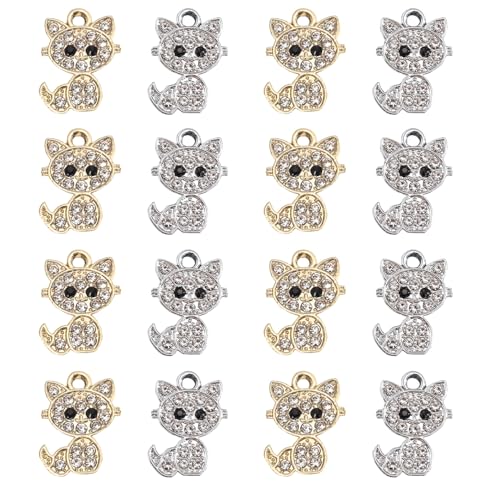 16-Pcs Crystal Jewelry Making Charms Silver Pendant Charm For Women Making Jewelry Crafts Rhinestone Charms - color: Swan-2