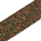 BEADIA Natural Unakite Disk Stone Beads 4x2mm 160pcs Rondelle Loose Semi Gemstone Beads for Jewelry Making Design - color: Unakite