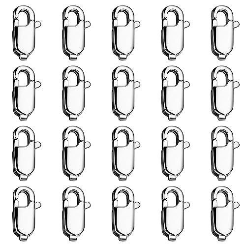 20PCS 9MM Lobster Clasps 316 Stainless Steel Lobster Claw Clasps Bulk for Necklace Bracelet Jewelry Making DIY Craft - color: Stainless Steel, size: 9MM