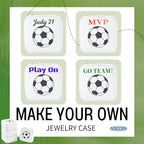 12-Pack Soccer Portable Jewelry Box for Team Travel White Sport Jewelry Case Bulk Gifts for Soccer Team Athletes & Sports Enthusiasts Christmas Events & Milestones - style: Square Soccer