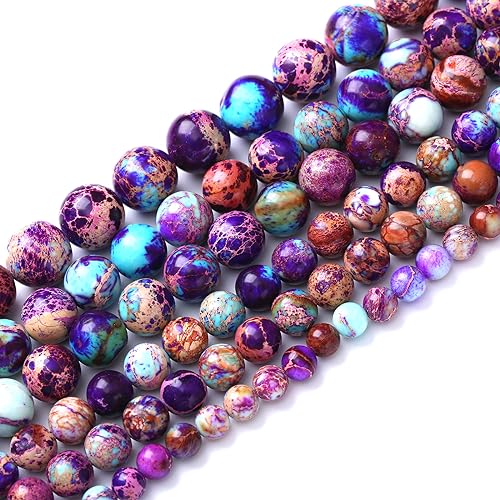 91PCS 4mm Natural Galaxy Sea Sediment Jasper Beads Gemstone Round Loose Spacer Stone Beads for Jewelry Making DIY Bracelet Necklace 15 Inch,Energy Stone Healing Power - color: Galaxy Sea Sediment Jasper, size: 4mm