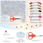 Amaney 1500 Pieces 4x7mm White Round Acrylic Alphabet Letter Beads A-Z Number Beads Star Beads Heart Beads and Crystal Line for Jewelry Making - color: White&Number, size: 7x4mm