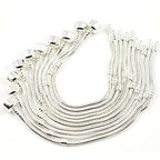 RUBYCA 5pcs 6.3" White Silver Plated Clasp European Snake Chain Charm Bracelet fit Charm Beads DIY - color: White Silver, size: 16 CM