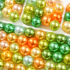 100pcs Color Pearl Beads Chunk Bubblegum Bead 20mm Pen Ball Beads for Pen Bag Jewelry Making Necklace Bracelets(Green&Yellow) - color: green&yellow