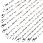 Minelife 30 Pcs Stainless Steel Necklace Chain Bulk, Jewelry Making Chains Necklace Silver Plated Chains Link Cable Chain Necklace for Jewelry Making (18Inch, 2mm) - color: Silver