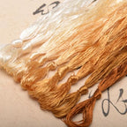 100% Nature Mulberry Handmade Embroidery Silk Thread Woven Jewelry Accessory Artificial Flowers Cross Stitch Floss DIY Sewing Kits 9 Gradient Colors 22m Each (36) - color: 36