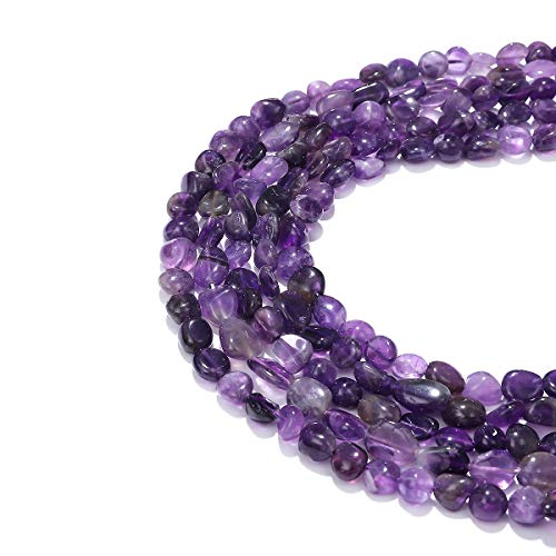 BEADIA Irregular Natural Amethyst Crystal Stone Loose Semi Gemstone Beads for Jewelry Making 7-10mm 38cm - color: Amethyst, size: 7-10mm 38cm