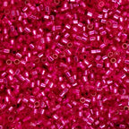 John Bead 25g Cylin Beads Fuchsia Silver Lined 11/0 Glass Cylindrical Seed Beads for Jewelry Bracelets Necklaces Earrings Making Embroidery - color: Fuchsia Silver Lined