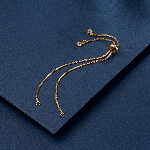 DanLingJewelry 5pcs Adjustable Slider Metal Bracelet Slider Extender Chains with Rhinestone Charms for Jewelry Making DIY 8 Inches(223mm) G - color: StyleⅩ-5 pcs-Golden