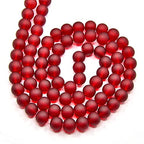 FASHEWELRY 200Pcs Transparent Frosted Glass Bead 4mm Matte Crystal Glass Loose Beads for DIY Jewelry Making (Dark Red) - color: Dark Red