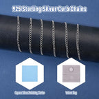 3.28 Feet Sterling Silver Chain for Jewelry Making, Oval Cable Chains 3.5x2.5mm Permanent Jewelry Kit for Women Men Bracelet Necklace Making - color: Silver-Curb Chain