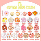 Tradder 200 Pcs Daisy Wooden Beads for Crafts 16mm 20mm Assorted Loose Spacer Round Daisy Flower Wood Beads for DIY Crafts Necklace Bracelet Jewelry Making Garland Home Decor - style: Daisy Flower