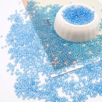 Blue Glass Seed Beads 5000 Pcs, 3mm Small Craft Pony Beads Bulk for Bracelets, DIY Necklace Ring Waist Chain - color: Lake Blue