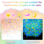 Beadthoven 1998pcs 2mm Luminous Bubble Beads - 9 Colors, No Hole, Glow in The Dark Droplet Balls for Resin Crafts, DIY 3D Nail Arts, Shaker - size: 2mm