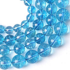 10MM Blue Crystal Quartz Beads Natural Gemstone Round Loose Stone Beads for Jewelry and Bracelets Making 72pcs 2 Strands 32" - color: Blue Crystal, size: 10mm