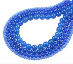 Bymitel 8mm Natural Blue Agate Round Beads Gemstones Genuine with 140pcs DIY Jewelry Making Unisex (8mm 140pcs, Blue Agate) - color: Blue Agate, size: 8mm 140pcs
