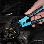 DURATECH 8-inch Mini Bolt Cutter with Bi-Material Ergonomic Handle Grip, Security Lock, Chrome Vanadium Steel Blade for Wire, Cables, Chains, Small Screws - size: 8"