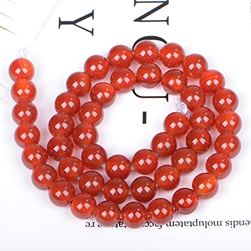 6mm Natural Crystal Beads Stone Gemstone Round Energy Healing Strand Loose Beads for Jewelry Making Bracelets Anklets Big Hole(2.0mm) 60pcs(Carnelian, 6MM) - color: Carnelian, size: 6mm