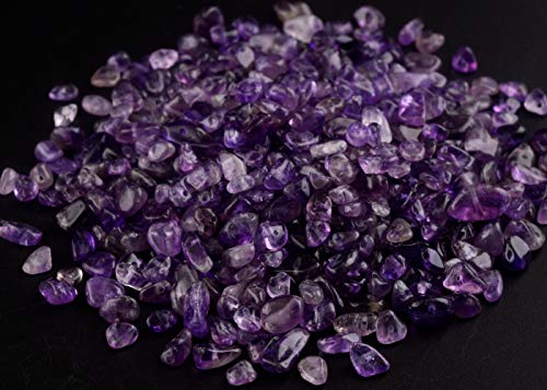 Natural Chip Stone Beads Amethyst 5-8mm About 400 Pieces Irregular Gemstones Healing Crystal Loose Rocks Bead Hole Drilled DIY for Bracelet Jewelry Making Crafting (5-8mm, Amethyst) - color: Amethyst
