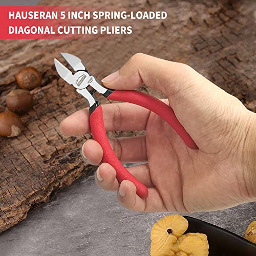 5 inch Wire Cutters, 5 Pack Diagonal Cutters, Side Cutters, Wire Cutter Set, Wire Snips, Small Diagonal Cutters with Spring Loaded, Diagonal Cutting Pliers for Crafts, Jewelry Making - color: 5 Inch 5 Pack