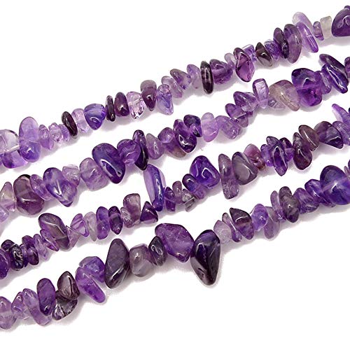 PLTbeads 5-8mm Natral Healing Gemstone Waist Bracelets Necklace Kit Irregular Stone DIY Crafts Design Jewelry Making 1 Strand per Bag Approxi 34 inch (Amethyst Chips) - color: Amethyst Chips