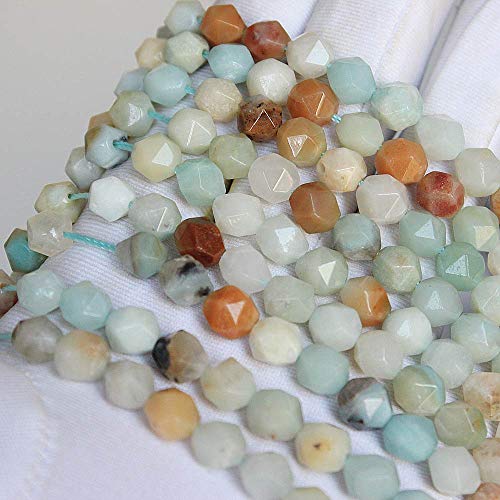 MJDCB Best Sellers Natural Stone Beads Faceted Polygon Amazonite Crystal Energy Stone Healing Power for Jewelry Making(8mm) - color: Amazonite