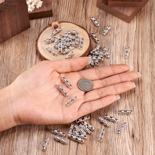 Pandahall 50pcs Tibetan Style Antique Silver Alloy 3 Holes Spacer Bar Jewelry Making Charms Link Connector Multi Strand Separator 6.5x20x6.5mm