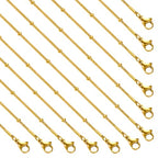 SMYHTGLIF 12 Pcs Stainless Steel Round Snake Necklace Chain Bulk Gold Necklace Chain for Women DIY Jewelry Making - color: Gold Snake Bead, size: 18 inches